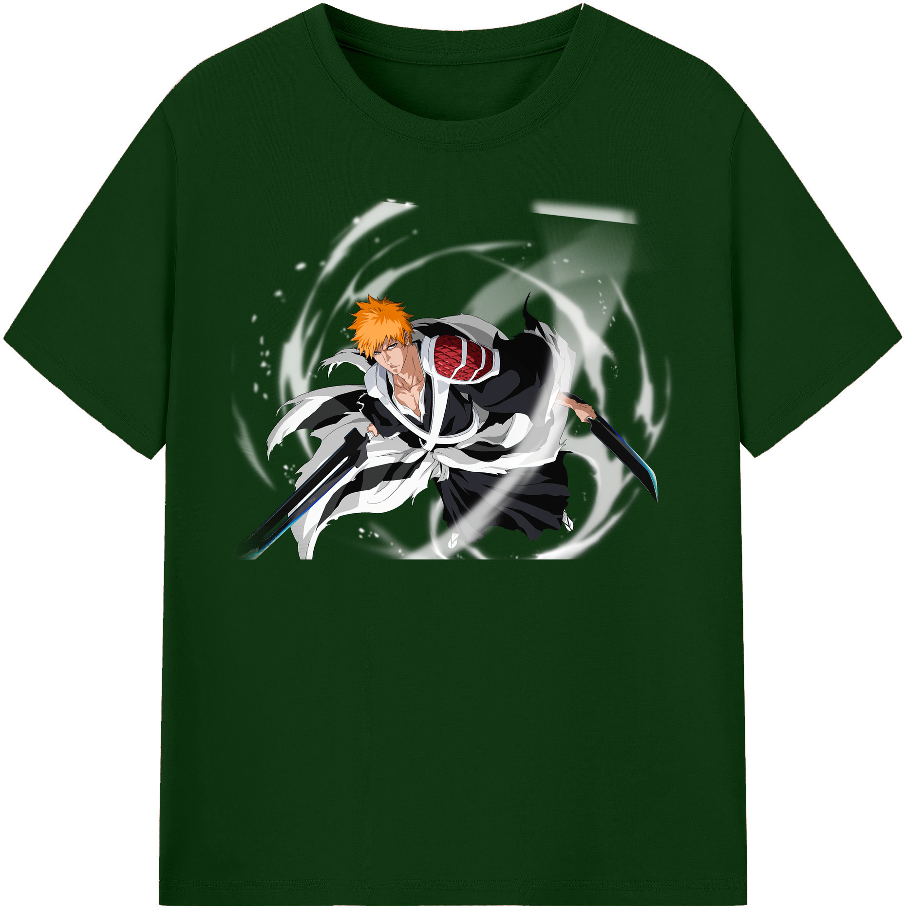 （画像用） ブリーチ 黒崎一護（くろさき いちご）BLEACH Kurosaki Ichigo 綿100％半袖Tシャツ（フロントプリント）